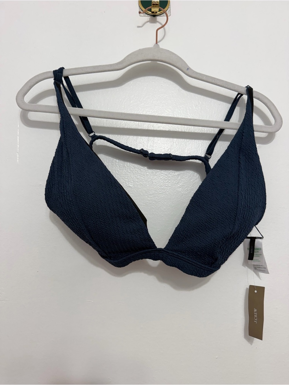 NWT J. Crew Navy Textured Swim Top Bra